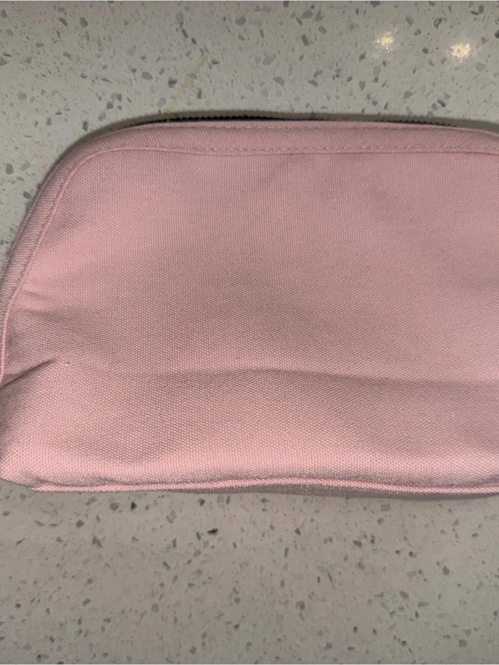 Viktor & Rolf Pink Canvas Pouch with Black Floral Emblem